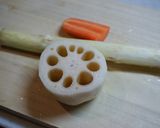 れんこんとうどの梅にんにくきんぴら作り方1写真