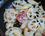 れんこんとうどの梅にんにくきんぴら作り方3写真