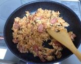 しめじとベーコンの簡単オムライス作り方3写真