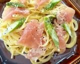 生ハムとアスパラのクリームパスタ作り方5写真