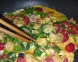 菜の花とポテトチップのオムレツ作り方3写真