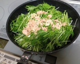 水菜とツナのさっと煮ミソ仕立て作り方2写真