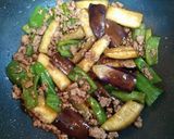 簡単今日の夕飯なすピーマン挽肉韓国炒節約作り方7写真