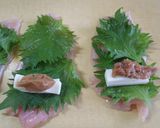 ルクエで梅しそチー巻きささみ作り方3写真