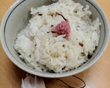 おやじ犬の桜とそら豆の春色おこわ作り方7写真