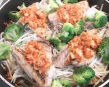 彩り野菜と鯖のキム卵蒸し作り方6写真