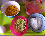 たこ焼きの残り具材と残りご飯でお好み焼き作り方1写真