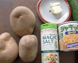 コーンとS&Bマジックソルト味のポテサラ作り方1写真