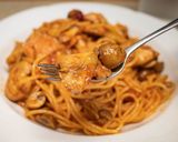 鶏ときのこのトマトソースパスタ作り方12写真