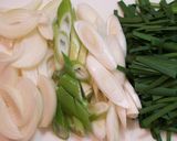 韓国風:牛肉とたっぷり葱の卵とじ作り方1写真