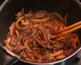 韓国風：牛肉とたっぷり葱の卵とじ作り方2写真