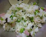 塩昆布×ハム×葱　山葵レモン風味おにぎり作り方3写真