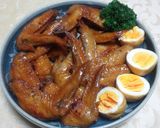 鶏手羽先の煮物と煮卵作り方5写真