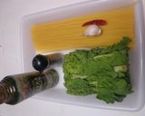 菜の花スパゲティ　ペペロンチーノ作り方1写真