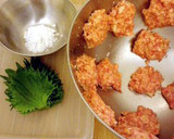 蓮根と豚挽き肉の大葉のっけ焼き(塩麹)作り方3写真