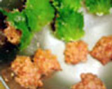蓮根と豚挽き肉の大葉のっけ焼き(塩麹)作り方4写真