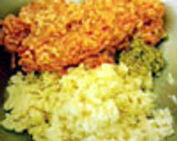 蓮根と豚挽き肉の大葉のっけ焼き(塩麹)作り方2写真