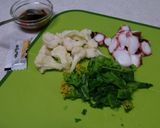 カリフラワーと蛸と菜の花の和え物作り方1写真