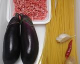 なすと挽肉のスパゲティ作り方1写真