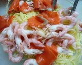 スモークサーモンとエビのサラダスパゲティ作り方5写真