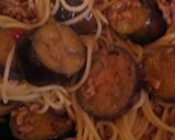なすと挽肉のスパゲティ作り方14写真