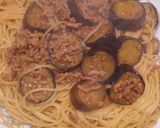 なすと挽肉のスパゲティ作り方15写真
