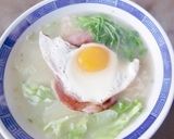 豆苗とハムエッグトッピングランチらーめん作り方3写真