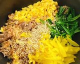 味研焼肉の生だれで炊き込み手巻きキンパ作り方8写真
