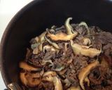 ストウブ鍋で椎茸と牛肉の炊き込みご飯作り方4写真