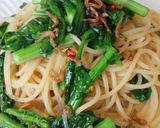 新鮮な菜の花としらすのパスタ作り方9写真