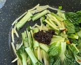 塌菜と竹の子の海老ラー油炒め作り方5写真