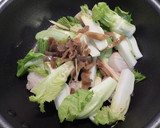 蕾菜と帆立の搾菜炒め作り方5写真