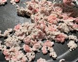 町中華！簡単ひき肉と卵とネギのチャーハン作り方1写真