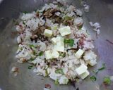 チーズ×コンビーフ×塩昆布×葱のおにぎり作り方4写真