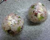 チーズ×コンビーフ×塩昆布×葱のおにぎり作り方6写真
