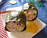 チーズ×コンビーフ×塩昆布×葱のおにぎり作り方7写真