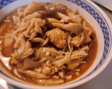エノキとシメジを加えた味つけ鳥の煮物作り方5写真