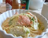 塩麹☆コクうま！サーモンのクリームパスタ作り方4写真