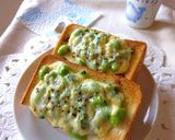 枝豆×葱の生姜・ダシダ風味のトースト作り方5写真