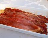 ビールに合う♪自家製簡単ポークジャーキー作り方2写真