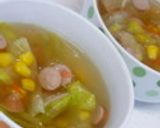 レタスとウインナーのスープ作り方6写真