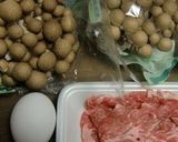 しめじの丸鶏がらスープ味たまごとじ作り方1写真