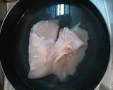 簡単★鶏むね肉のサッパリゴマ油＋スープ作り方3写真