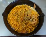 スパ王でひとりチーズオムレツ☆ナポリタン作り方5写真
