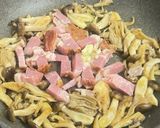 ワンパン簡単!きのことベーコンの和風スープパスタ作り方3写真