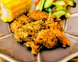 簡単!鶏もも肉とあおさのパン粉揚げ!作り方4写真