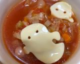 ハロウィン👻ミネストローネ　オバケ入り作り方5写真