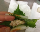 ちくわで 大葉・梅マヨ包みましょ作り方3写真