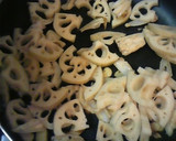 簡単おつまみ　蓮根と鶏軟骨ガーリック炒め作り方4写真