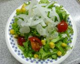 わさび菜と新玉葱のサラダ　しらす塩麹ドレ作り方7写真